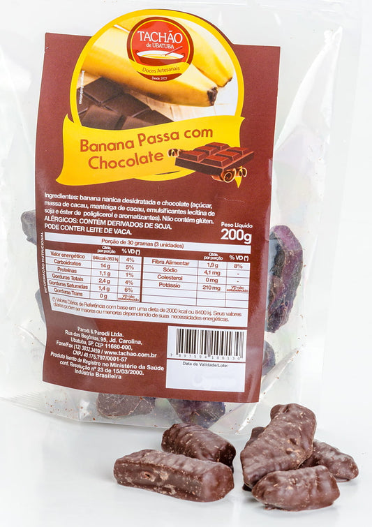 BANANA PASSA COM COBERTURA DE CHOCOLATE